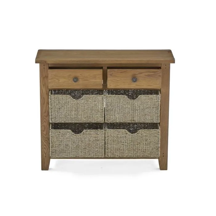 Blake Console Table With Basket - Oak | Murphy Furniture
