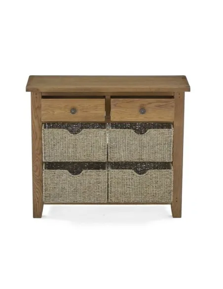 Blake Console Table With Basket - Oak | Murphy Furniture