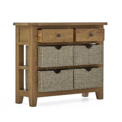 Blake Console Table With Basket - Oak | Murphy Furniture