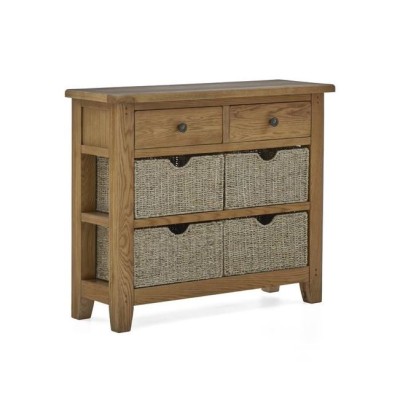 Blake Console Table With Basket - Oak | Murphy Furniture