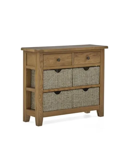 Blake Console Table With Basket - Oak | Murphy Furniture