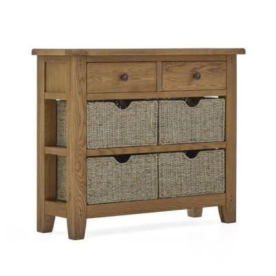 Blake Console Table With Basket - Oak | Murphy Furniture