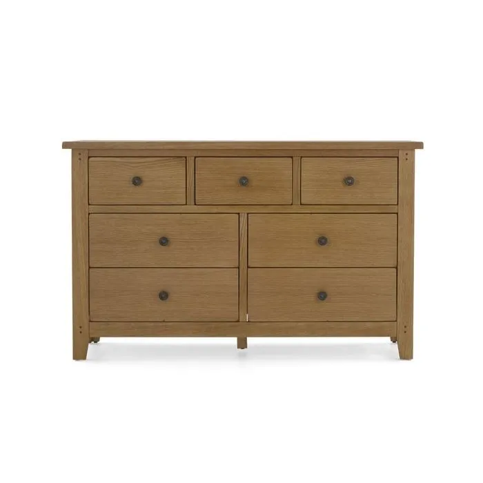 Blake 3 Over 4 Drawer Chest - Oak | Murphy Furniture