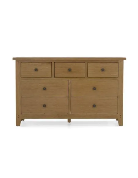Blake 3 Over 4 Drawer Chest - Oak | Murphy Furniture