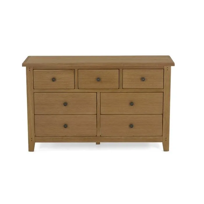 Blake 3 Over 4 Drawer Chest - Oak | Murphy Furniture