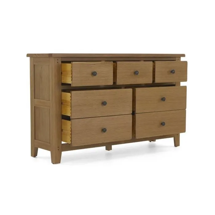 Blake 3 Over 4 Drawer Chest - Oak | Murphy Furniture
