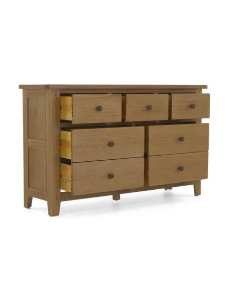 Blake 3 Over 4 Drawer Chest - Oak | Murphy Furniture
