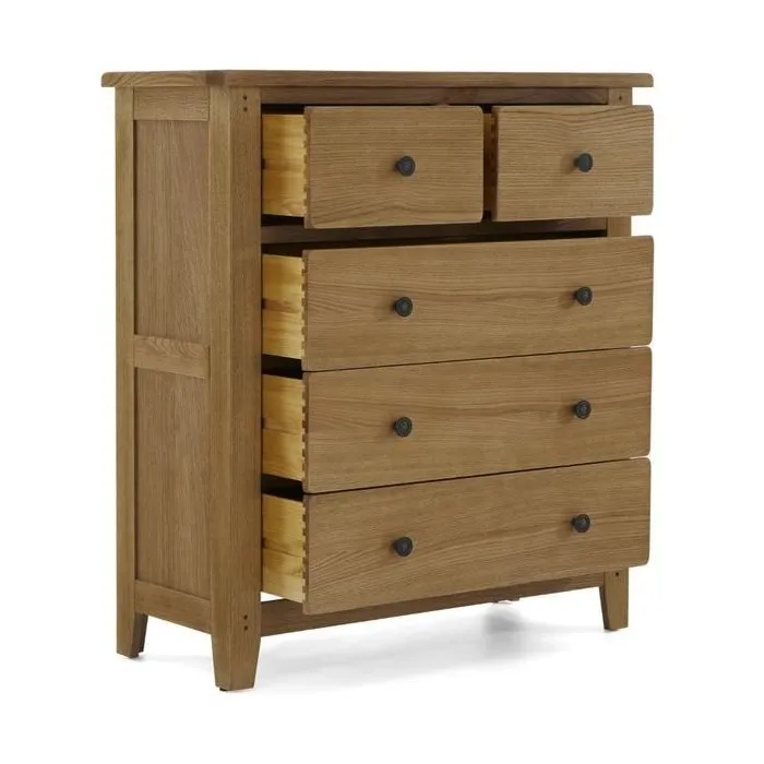 Blake 2 Over 3 Drawer Chest - Oak | Murphy Furniture
