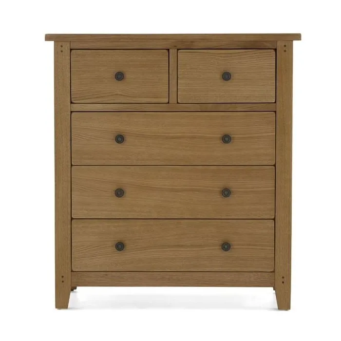 Blake 2 Over 3 Drawer Chest - Oak | Murphy Furniture