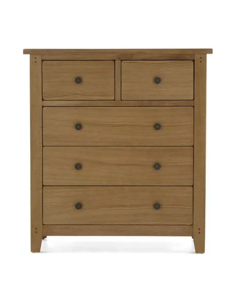 Blake 2 Over 3 Drawer Chest - Oak | Murphy Furniture