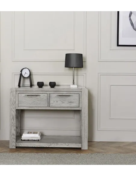 Tulip Console Table - Grey Stain Oak | Murphy Furniture