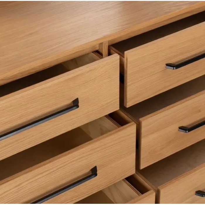 Century 6 Drawer Chest - Oak | Murphy Furniture