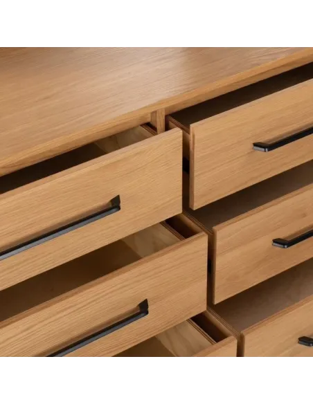 Century 6 Drawer Chest - Oak | Murphy Furniture