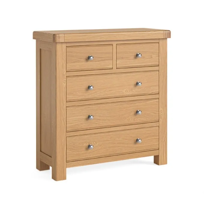 Gia 2+3 Drawer Chest - Oak | Murphy Furniture
