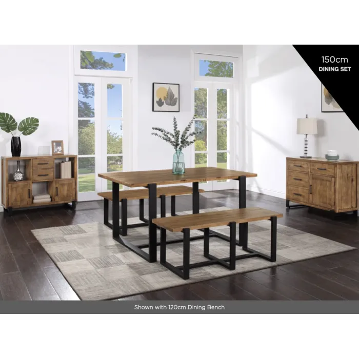 Pembroke 120cm Dining Bench - Rustic Pin | Murphy Furniture