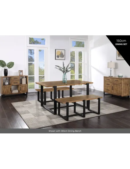 Pembroke 120cm Dining Bench - Rustic Pin | Murphy Furniture