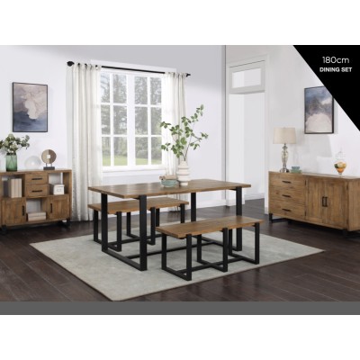 Pembroke 120cm Dining Bench - Rustic Pin | Murphy Furniture