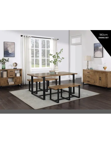 Pembroke 120cm Dining Bench - Rustic Pin | Murphy Furniture