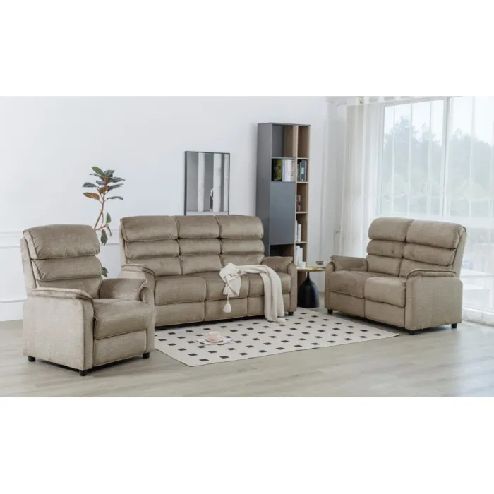 Savoy Fixed 3 Seater Sofa - Taupe | Murphy Furniture