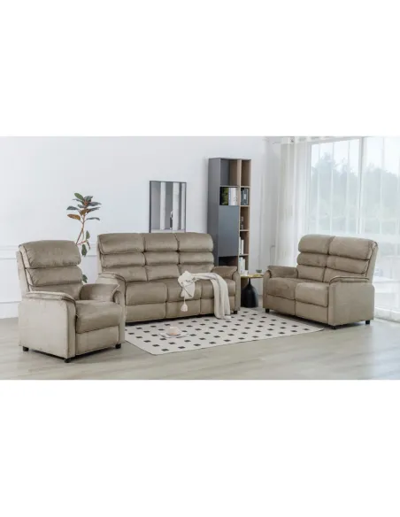 Savoy Fixed 3 Seater Sofa - Taupe | Murphy Furniture
