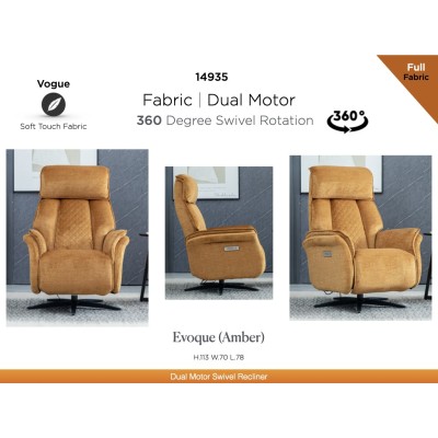 Evoque Dual Motor Electric Swivel Armcha | Murphy Furniture