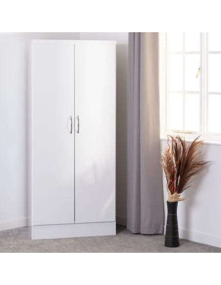 Nevada 2 Door All Hanging Wardrobe - Whi | Murphy Furniture