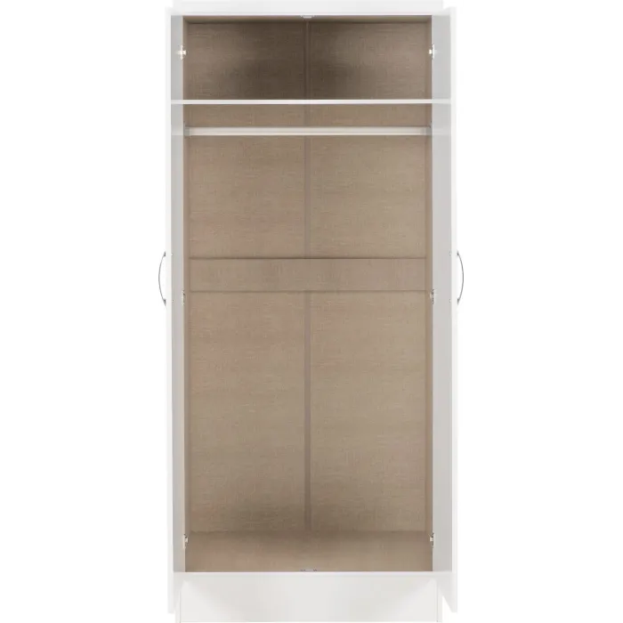 Nevada 2 Door All Hanging Wardrobe - Whi | Murphy Furniture