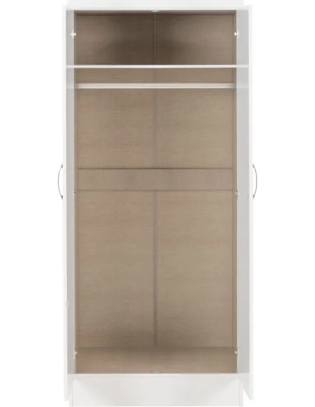 Nevada 2 Door All Hanging Wardrobe - Whi | Murphy Furniture