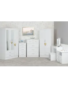 Nevada 4 Door 2 Drawer Wardrobe - White | Murphy Furniture 2