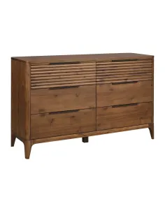 Francesca 6 Drawer Wide Chest - Walnut | Murphy Furniture