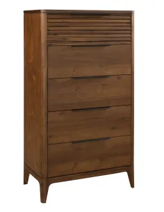 Francesca 5 Drawer Tall Chest - Walnut | Murphy Furniture