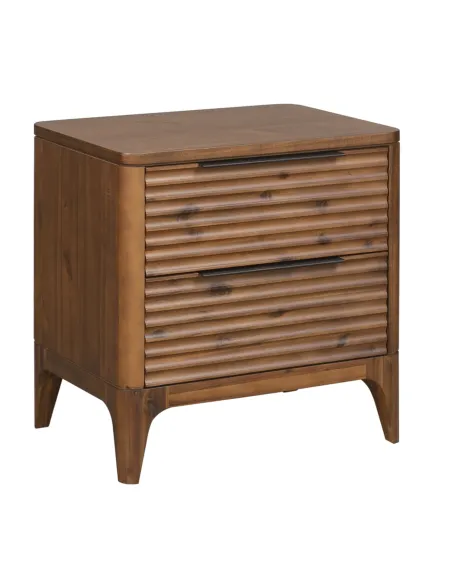 Francesca 2 Drawer Bedside Locker - Waln | Murphy Furniture