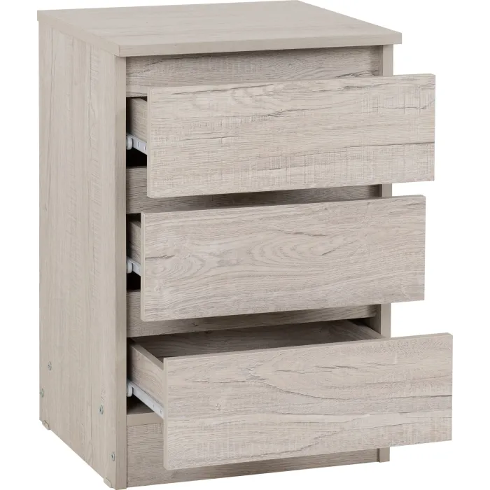 Malvern 3 Drawer Bedside Locker - Urban | Murphy Furniture