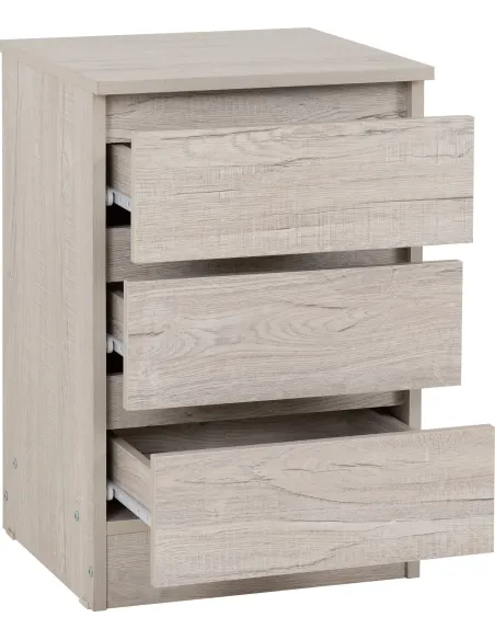 Malvern 3 Drawer Bedside Locker - Urban | Murphy Furniture