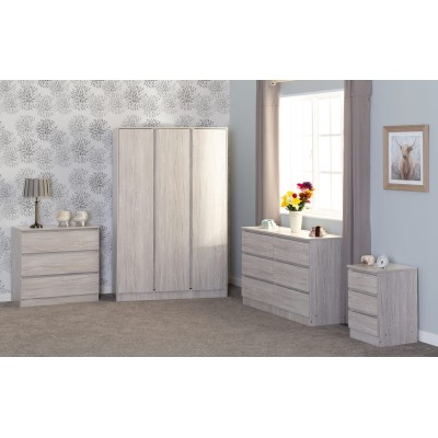 Malvern 3 Drawer Bedside Locker - Urban | Murphy Furniture