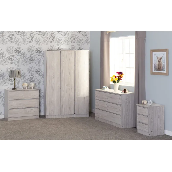 Malvern 3 Drawer Bedside Locker - Urban | Murphy Furniture