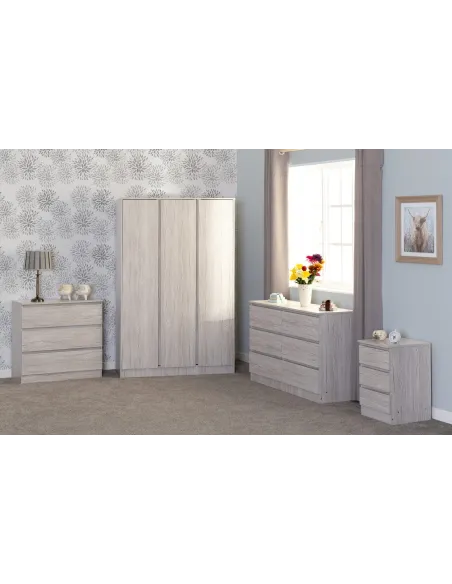 Malvern 3 Drawer Bedside Locker - Urban | Murphy Furniture