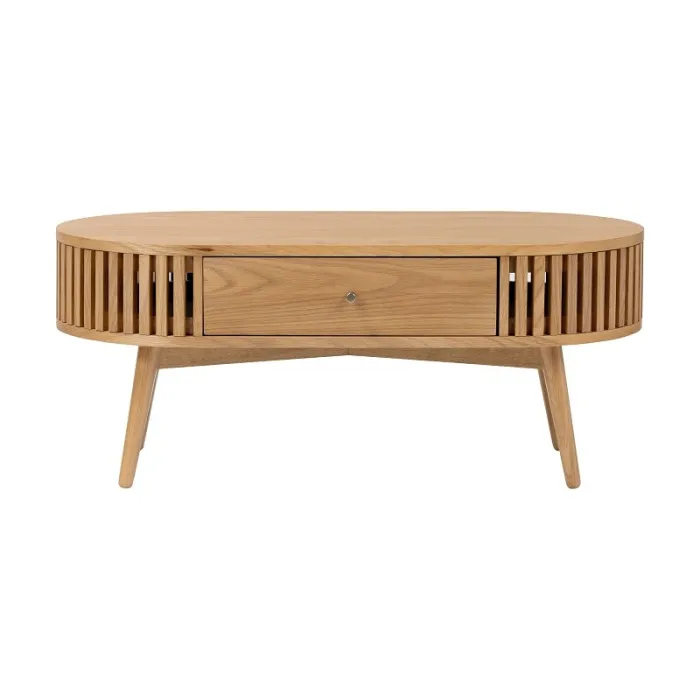 Boardwalk Oval Coffee Table - Natural Oak | Murphy Furniture