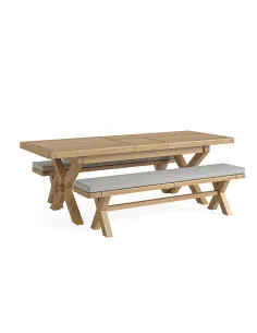 Gia Cross Leg Dining Bench - Oak | Murphy Furniture 2