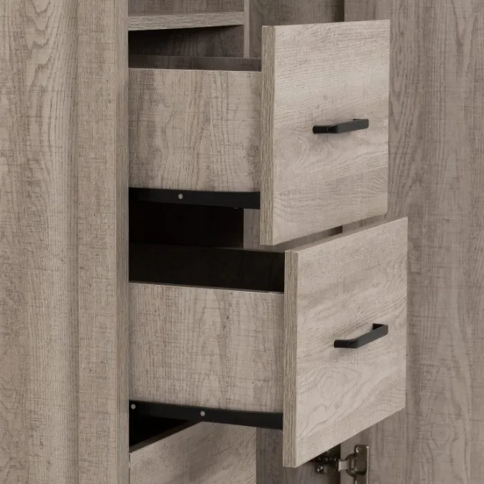 Oliver 1 Door 3 Drawer Open Shelf Wardro | Murphy Furniture