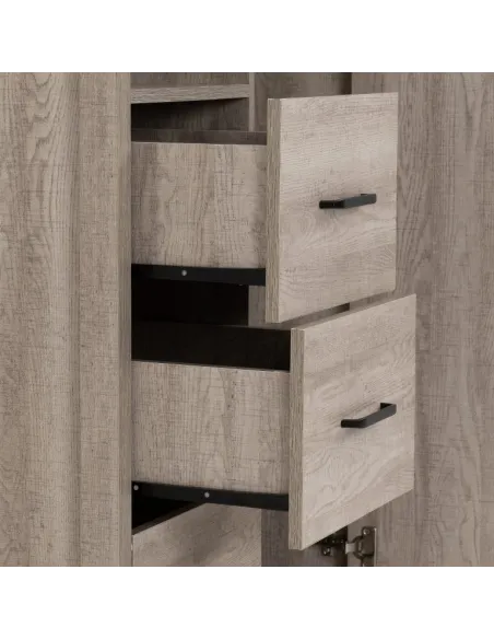Oliver 1 Door 3 Drawer Open Shelf Wardro | Murphy Furniture
