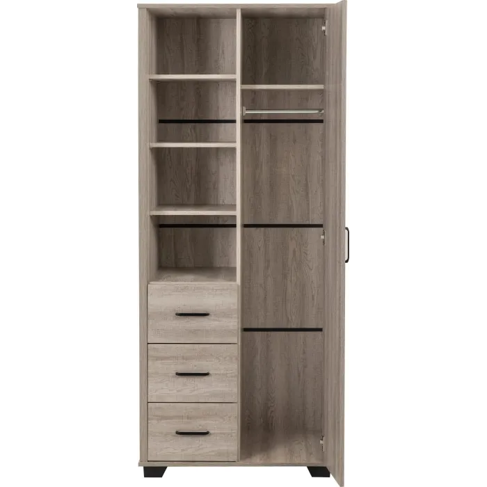 Oliver 1 Door 3 Drawer Open Shelf Wardro | Murphy Furniture