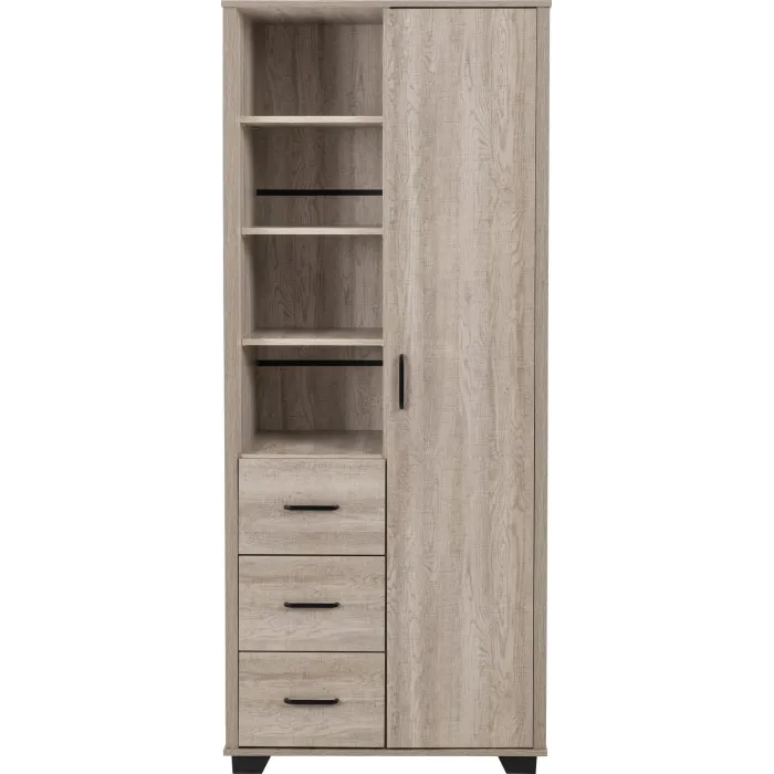 Oliver 1 Door 3 Drawer Open Shelf Wardro | Murphy Furniture