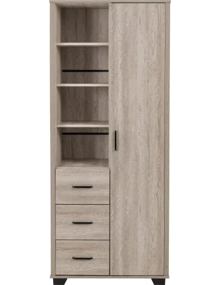 Oliver 1 Door 3 Drawer Open Shelf Wardro | Murphy Furniture