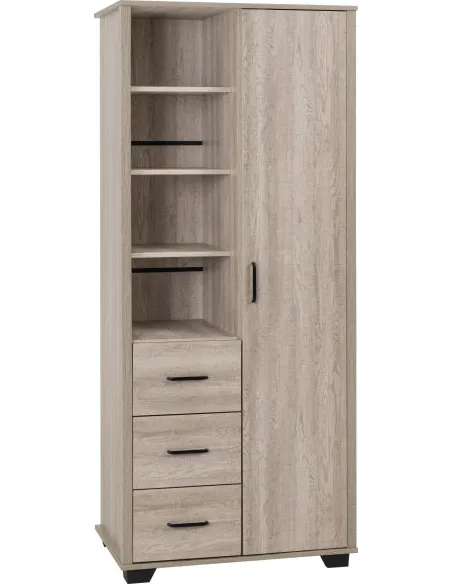 Oliver 1 Door 3 Drawer Open Shelf Wardro | Murphy Furniture