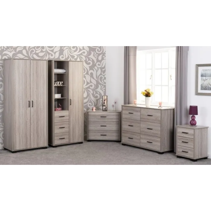 Oliver 3 Drawer Bedside Locker - Light O | Murphy Furniture