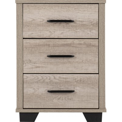 Oliver 3 Drawer Bedside Locker - Light O | Murphy Furniture