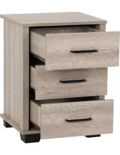 Oliver 3 Drawer Bedside Locker - Light O | Murphy Furniture 2