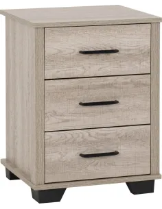 Oliver 3 Drawer Bedside Locker - Light O | Murphy Furniture