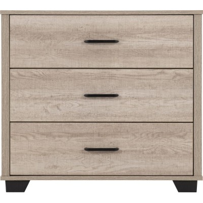 Oliver 3 Drawer Chest - Light Oak Effect | Murphy Furniture